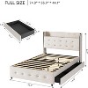 Bed Frame with Storage Headboard, 4 Drawers, and Charging Station, Velvet Upholstered Platform Design, No Box Spring Required, Sturdy Support. - 2 of 4