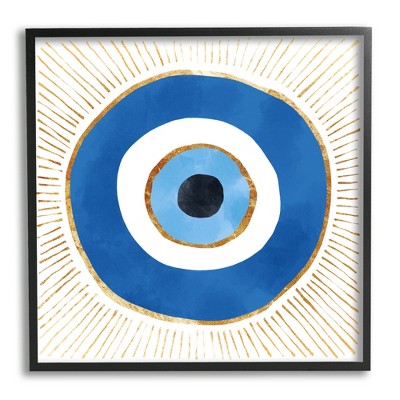 Stupell Evil Eye Symbol Striped Rays Framed Giclee