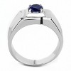 Slickblue Men’s Polished Stainless Steel Solitaire Ring, Montana Synthetic Glass, Gift for Father’s Day, Sizes 8-13 - 3 of 4