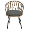 Outdoor Leisure Set, 2 Rattan Single Chairs with A Glass Round Table, Perfectly Suited for Patios, Balconies, and Courtyards - 4 of 4