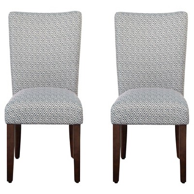 Set of 2 Parson Dining Chair Wood/Navy Key - HomePop