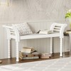 LIVAREEmlen Elegant Classic Retro Style Bench with Turned Legs, Bed End Table and Bench for Bedroom or Living Room Decor, White - 3 of 4