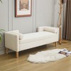 ChicFurnit Ottomans and Benches Storage Ottoman Bench with Armrests and Two bolster Pillows for Living Room, White, 58.66"*18.11"*14.76" - 4 of 4