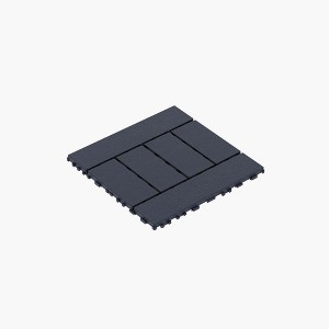 GlasFlength Carpet Tiles 44 Pack 12" Interlocking Deck Tiles, H Style, DIY Flooring for Patio Poolside Balcony Backyard, Gray, 12"*12"*0.8" - 1 of 4
