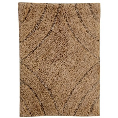 Knightsbridge Diamond 220 GSF Non Skid Back Bath Rug 21 x 34 - Stone
