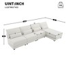 120"W Oversized L-Shaped Sectional Sofa with Reversible Chaise, 5-Seat Armless Deep Seat Couch with Lumbar Pillows - ModernLuxe - 3 of 4