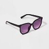 Girls' Plastic Square Geometric Sunglasses - art class™ Black: UV Protection, Recycled Material - 2 of 2