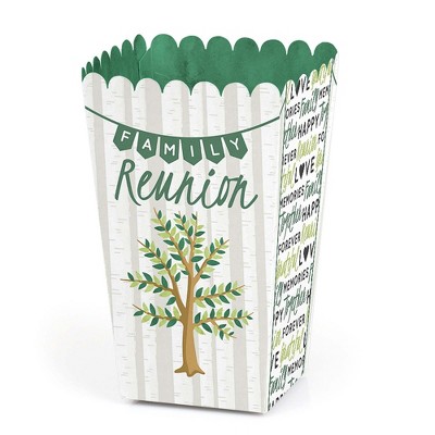 Big Dot of Happiness Family Tree Reunion - Family Gathering Party Favor Popcorn Treat Boxes - Set of 12