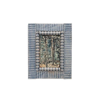4x6 Wood Beaded Picture Frame Blue by Foreside Home & Garden
