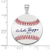 Black Bow Jewelry Sterling Silver Wade Boggs Signature MD Enamel Baseball Pendant - 4 of 4