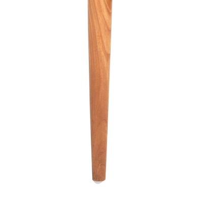 Elevate Transitional 30" White Leather and Natural Wood Bar Stool