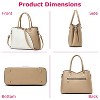 Laromni"Chic Medium Leather Tote Bag for Women with Stylish Stitching & Detachable Crossbody Strap"White&Black - 4 of 4
