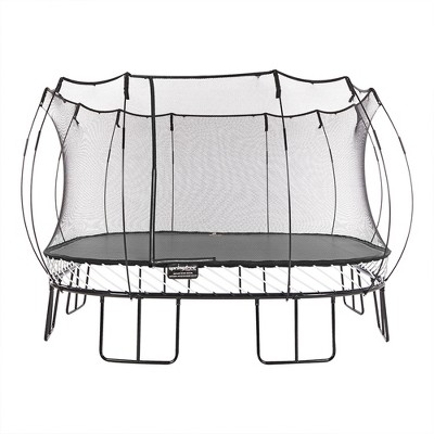 Springfree Trampoline Kids Jumbo Square 13 Foot Trampoline with Safety Enclosure Net and SoftEdge Jump Bounce Mat for Outdoor Backyard Bouncing