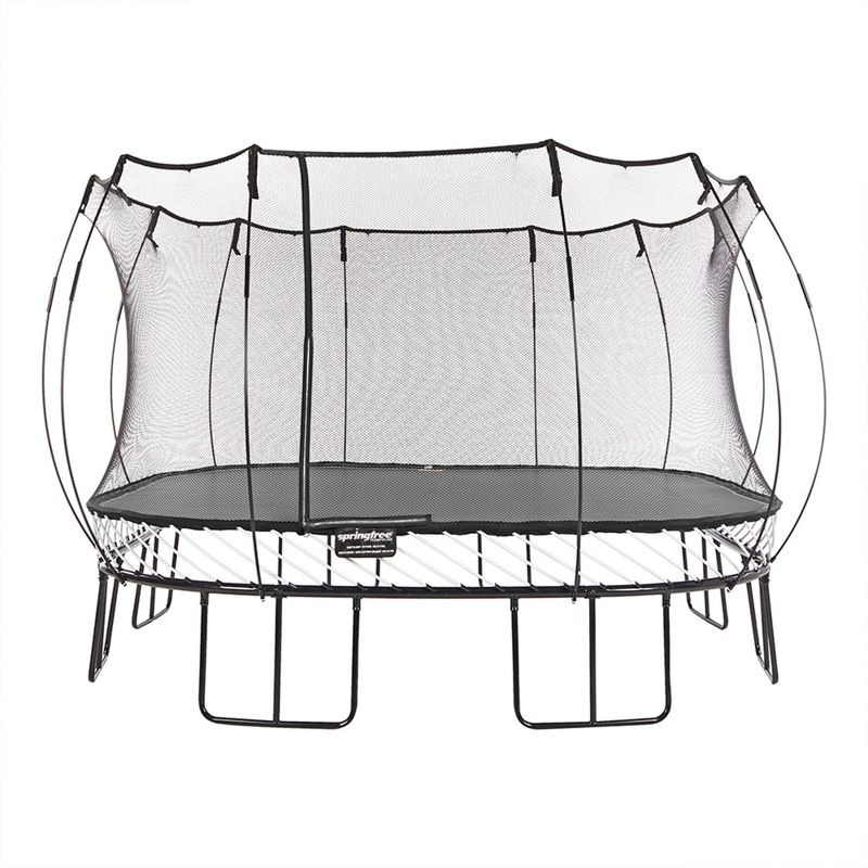 Springfree Trampoline Kids Large Square Trampoline with Safety Enclosure Net and SoftEdge Jump Bounce Mat for Outdoor Backyard Bouncing, 1 of 11