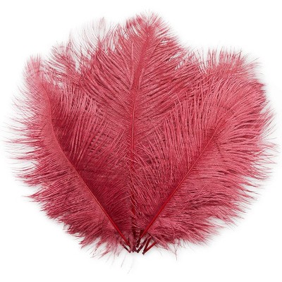 Bright Creations 12 Pack Burgundy Ostrich Feather Plumes 12 14 Inches for Crafts, Home, Wedding & Party Decorations