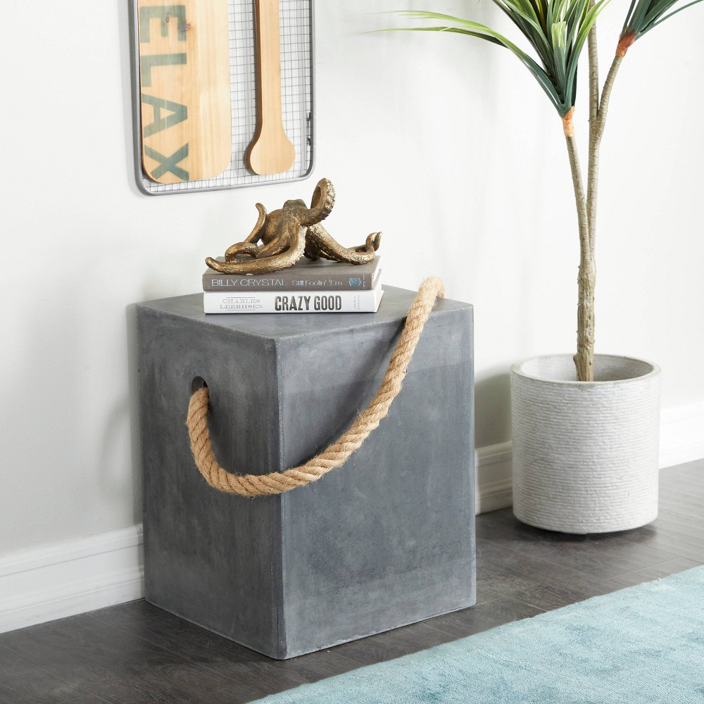 Contemporary Outdoor Accent Table - Gray - Olivia & May