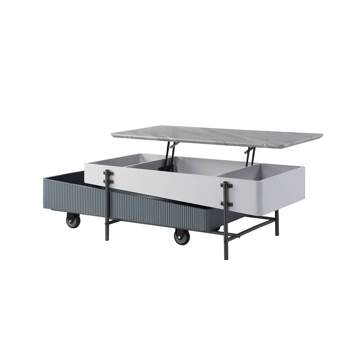 Acme Furniture Wilkins Coffee Table White/Gray Finish - thumbnail 8