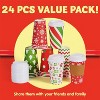 Joyfy 24-Pack 16oz Christmas Cups with Lids & Sleeves - Holiday Disposable Drinkware for Hot/Cold Beverages & Party Decor - 4 of 4