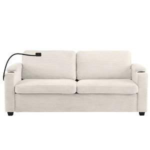 TiramisuBest Gray Velvet Loveseat, Plush Upholstered Sofa for Living Room or Bedroom - 1 of 4