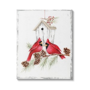 Stupell Industries Cardinals & Snowy Birdhouse, 30'' x 40'' - 1 of 4