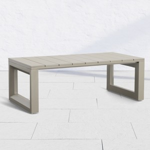 PAGED Contemporary Wood Outdoor Table Rectangle Patio Dining Table with Rot-resistant Build for Patio, Poolside, Courtyard - 1 of 4