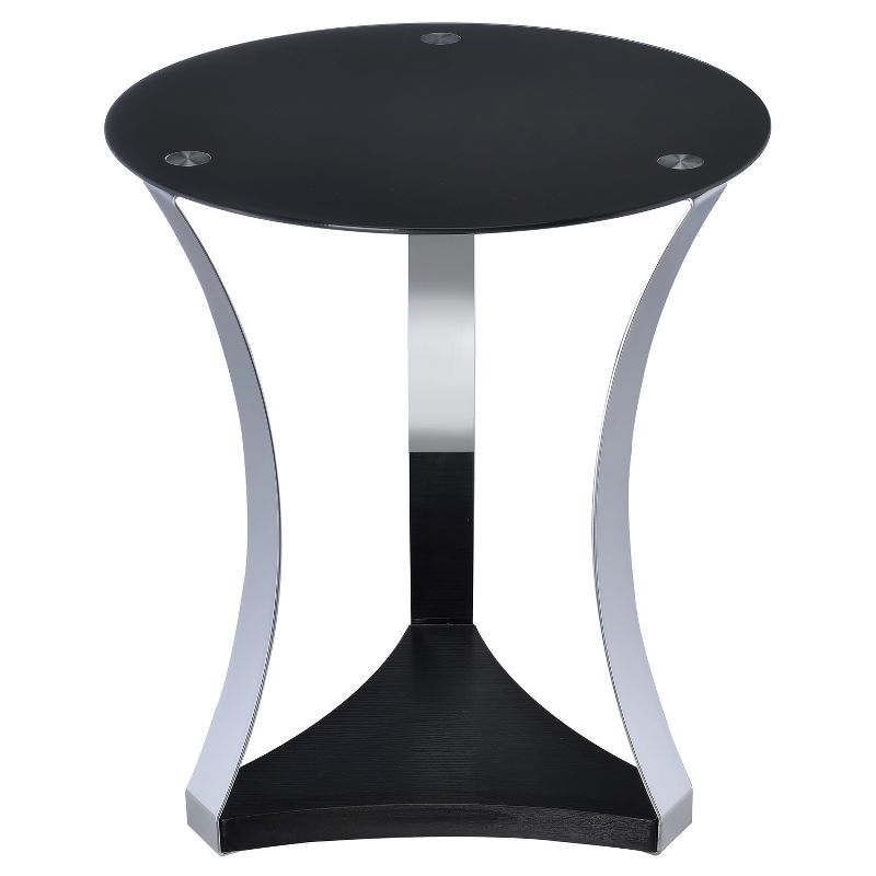 Round End Table Black Chrome - Acme Furniture, 1 of 5