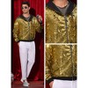 Lars Amadeus Men's Long Sleeves Zip Up Sparkle Metallic Sequins Hoodie Jackets - 4 of 4