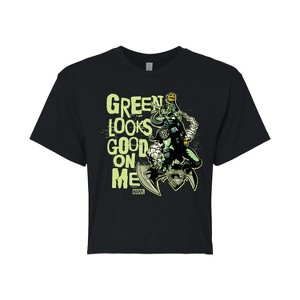 Women's - Marvel - Spider-man St. Patrick's Day Green Looks Good On Me Cropped Graphic T-Shirt - 1 of 4