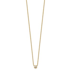 Chisel Stainless Steel Yellow IP-plated Glass Pendant on a Necklace 16" Cable Chain Necklace with a 2" Ext. - 1 of 2