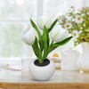 Tulip Night Light with Realistic PU Fake Flower - Potted Plant Table Decoration, Touch-Friendly Ambient Light for Living Room Home - 2 of 4