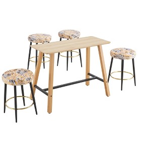 PAGED 24"Counter and Bar Stools with Faux Leather Upholstery, Counter Stools,Chic Barstools for Kitchen Island,Set of 2 - 1 of 4
