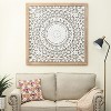 LuxenHome Distressed White Wood Flower with Natural Wood 47.3" Square Frame Wall Decor.. - 2 of 4