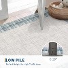 Modern Bordered Striped Runner Rug - Washable Stain Resistant Throw Carpet with Non-Slip Backing Low Pile Floor Cover for Hallway Laundry Bedroom - 4 of 4