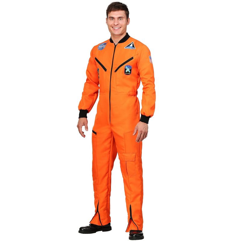 HalloweenCostumes.com Orange Astronaut Jumpsuit Adult Plus Size Costume, 1 of 3
