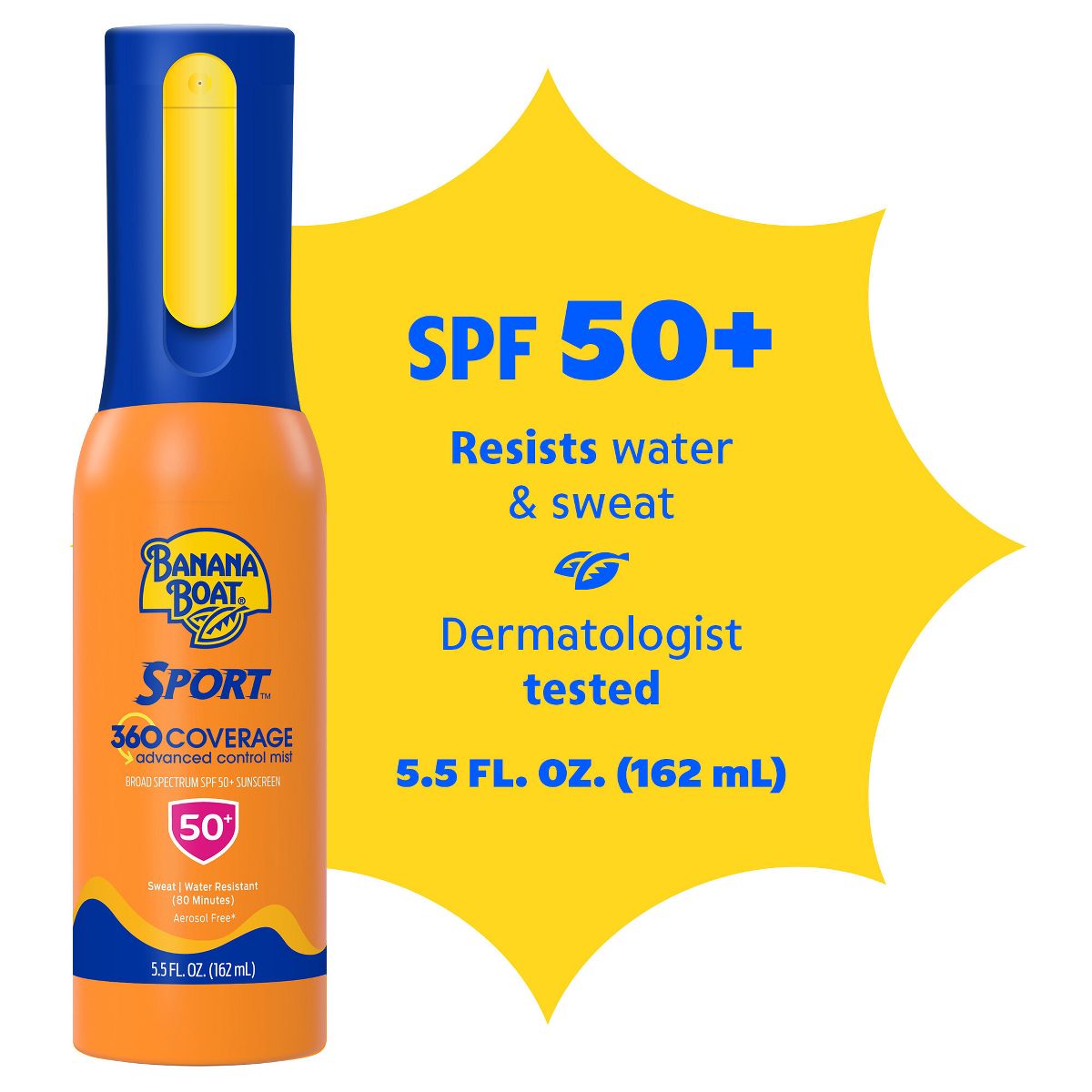 Banana Boat Sport 360 Coverage Advanced Control Mist Sunscreen Sprayer - SPF 50 - 5.5 fl oz - thumbnail 3