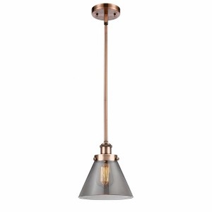 Cone - 1 Light Stem Hung Mini Pendant In Industrial Style-10 Inches Tall and 8 Inches Wide - 1 of 1