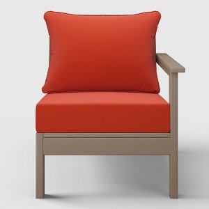 WestinTrends  Avalon Outdoor Patio HDPE Right Arm Facing Sectional Corner Club Chair with Patio Cushions - 1 of 4