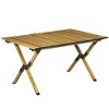 Outsunny Outdoor Portable Table With Collapsing Roll-up Top, Folding ...