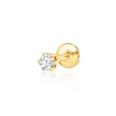 Pure Collection by Ross-Simons Diamond-Accented Single Flat-Back Stud Earring in 14kt Yellow Gold