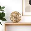 HomeRoots 7" Gold Aluminum Geo Orb Tabletop Sculpture - 2 of 4