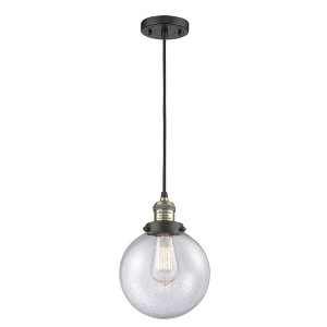 Beacon - 1 Light Cord Hung Mini Pendant In Industrial Style-11.5 Inches Tall and 8 Inches Wide - 1 of 1