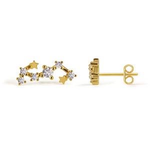 Molenia 925 Sterling Silver Horoscope Zodiac Post Earrings for Women, 18K Gold Plated 12 Constellation Multi-Shape Stud Earrings  Gifts for Women Her - 1 of 4