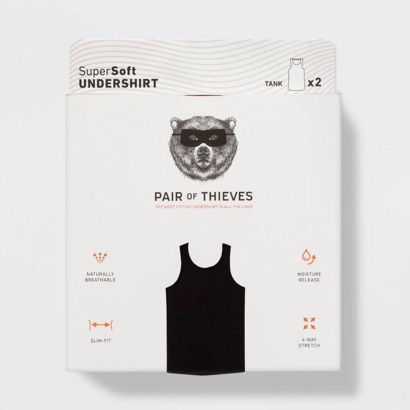 Pair of Thieves Men's Tank Undershirt 2pk, 3 of 15