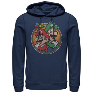 Men's Nintendo Mario Luigi Back to Back Pull Over Hoodie - 1 of 4