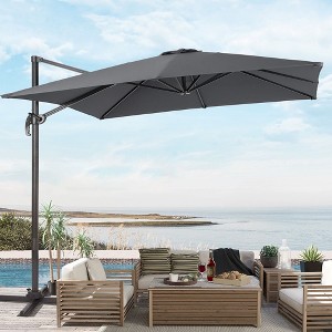Sonkuki Outdoor 9x9 FT 240gsm Solution-Dyed Patio Cantilever Umbrella With Canopy - 1 of 4