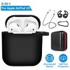 iMountek"Silicone Case for AirPods 1 & 2 with Strap, Ear Hooks & Watch Band Holder - Protective Cover"Black - 3 of 4