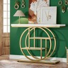 KTMBDW 41.3" Console Table, Industrial 4-Tier Sofa Table Entryway Table with Circle Base, Wood Accent Tables with Storage Shelves for Living Room - 2 of 4