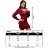 Coolmee Women Mock High Neck Ribbed Woolen Backless Bodycon Long Sleeve Wrap Mini Pencil Dress - 4 of 4
