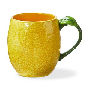 Tag Lemon Sculpted Mug - 20oz Dishwasher-Safe Drinkware, Everyday Use, Yellow Ceramic Cup, 6x4x4 inches - 1 of 1