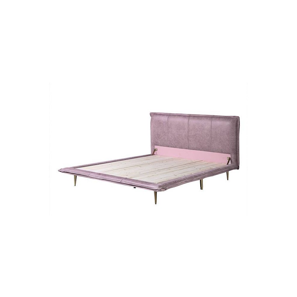 Photos - Bed Acme Furniture Queen Metis  Pink Grain Leather